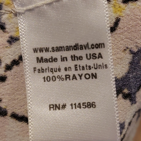 Sam & lavi wrap style yellow navy long sleeve top - Picture 6 of 6